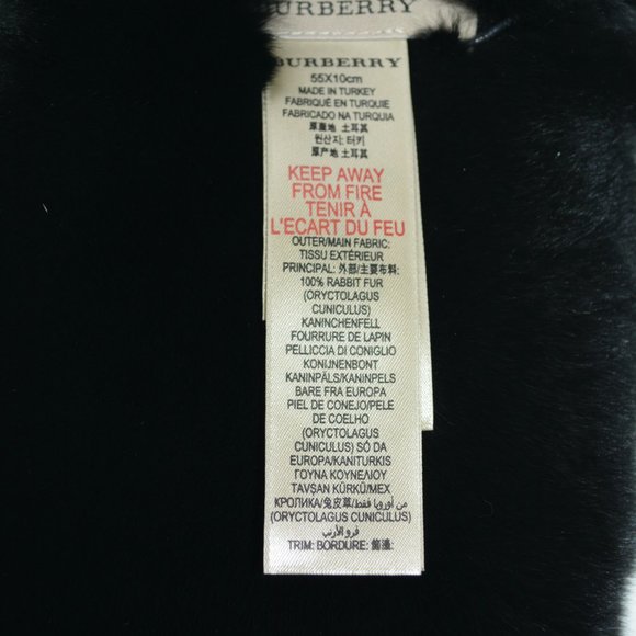 NWT BURBERRY RABBIT FUR COLLAR WITH RIBBON SCARF WRAP - Picture 7 of 9